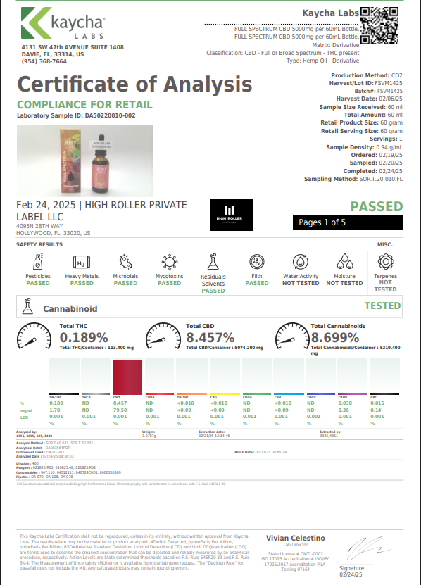 Just CBD 5000MG Full Spectrum Tincture