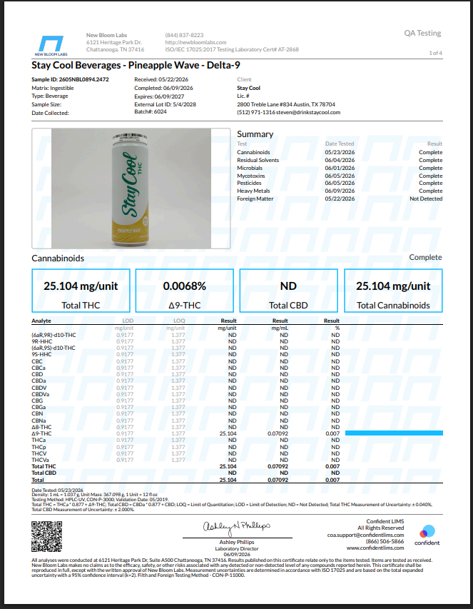 Stay cool 25mg Delta 9 Seltzer