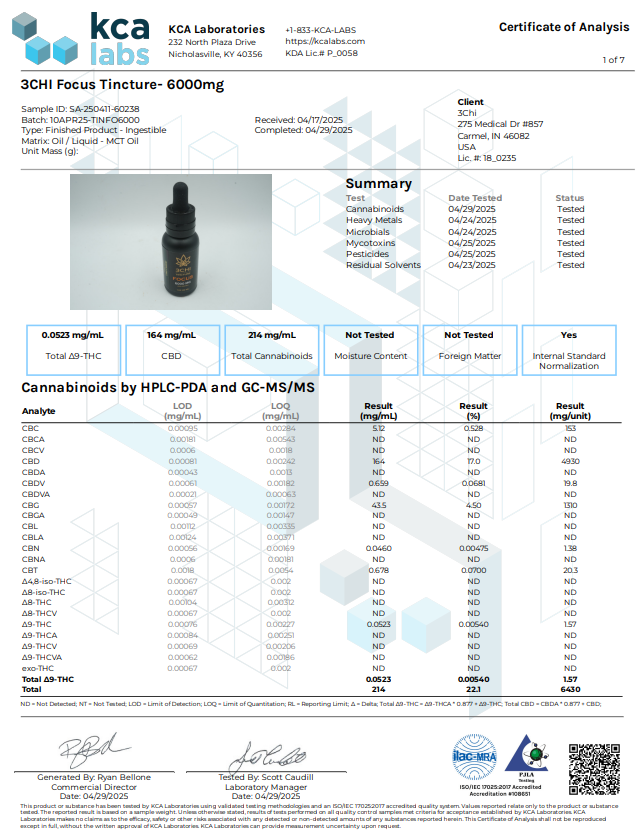 3chi  Focus CBD Tincture 6000mg