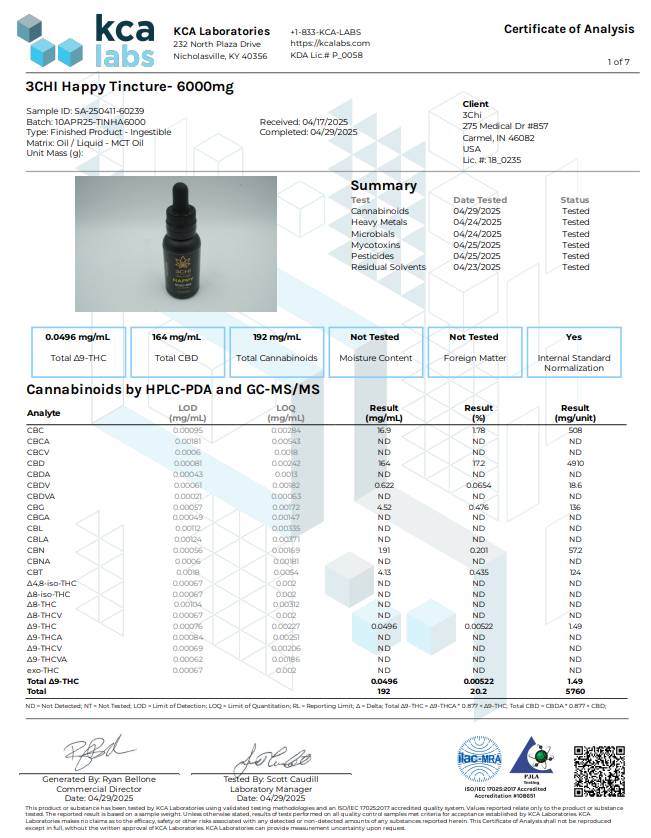 3chi  Focus CBD Tincture 6000mg