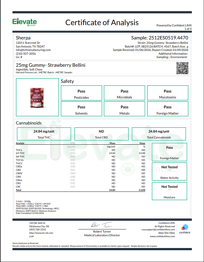 Sherpa 25MG delta 9 gummies