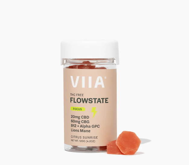 Viia Flow State THC FREE 60MG CBG + 20mg CBD Gummies 20CT