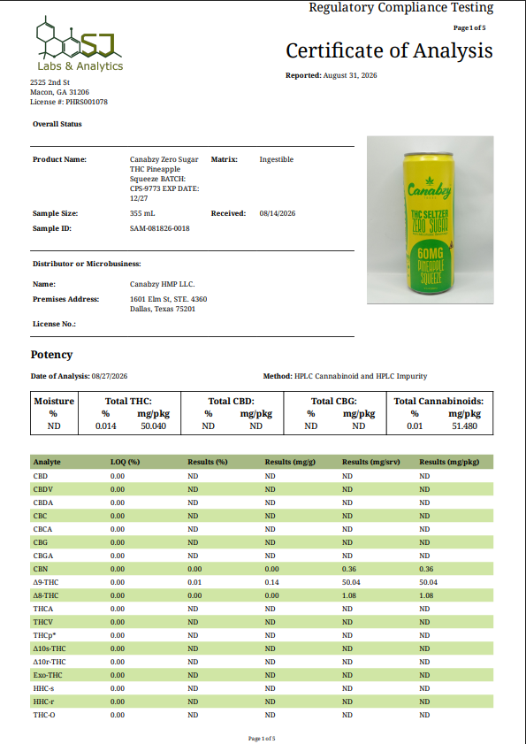 Canabzy 60MG Seltzer